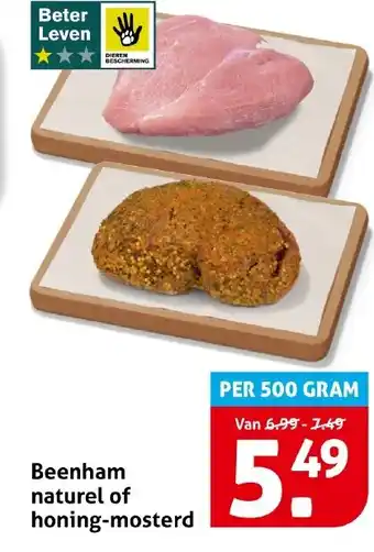 Hoogvliet Beenham naturel of honing mosterd aanbieding
