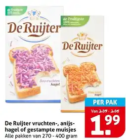 Hoogvliet De Ruijter vruchten, anijs hagel of gestampte muisjes aanbieding