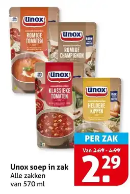 Hoogvliet Unox soep in zak aanbieding