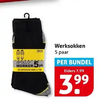 Hoogvliet Werksokken 5 paar aanbieding