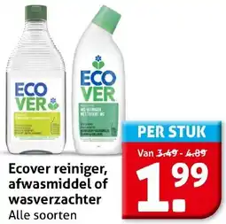 Hoogvliet Ecover reiniger, afwasmiddel of wasverzachter aanbieding