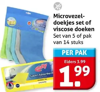 Hoogvliet Microvezel- doekjes set of viscose doeken aanbieding