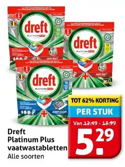 Hoogvliet Dreft Platinum Plus vaatwastabletten aanbieding