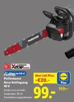 Lidl Performance Accu-kettingzaag 40 V aanbieding