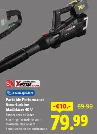 Lidl Accu-turbine bladblazer 40 V aanbieding