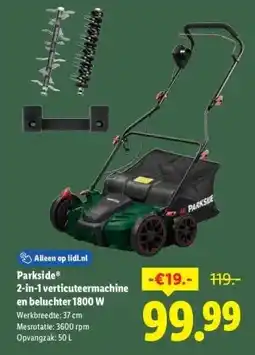 Lidl 2-in-1 verticuteermachine en beluchter 1800 W aanbieding