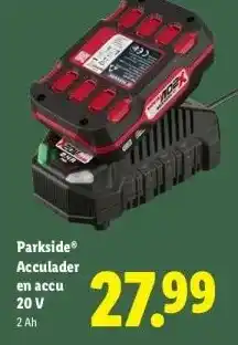 Lidl Parkside® Acculader en accu 20 V aanbieding