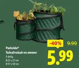 Lidl Tuinafvalzak en emmer aanbieding