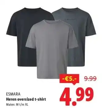 Lidl Heren oversized t-shirt aanbieding