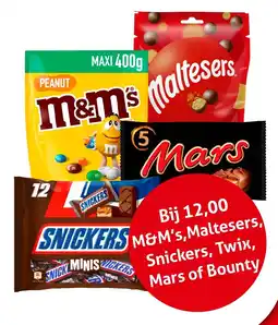 Hoogvliet M&M's,Maltesers, Snickers, Twix, Mars of Bounty aanbieding