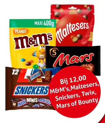 Hoogvliet M&M's,Maltesers, Snickers, Twix, Mars of Bounty aanbieding