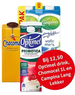 Hoogvliet Optimel drink, Chomocel 1L en Campina Lang Lekker aanbieding