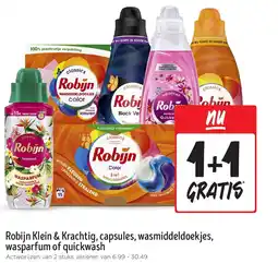 Jumbo Robijn Klein & Krachtig, capsules, wasmiddeldoekjes, wasparfum of quickwash aanbieding