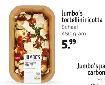 Jumbo Jumbo's tortellini ricotta Schaal aanbieding