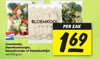 Nettorama Groentemix, bloemkoolroosjes, broccoliroosjes of bloemkoolrijst aanbieding