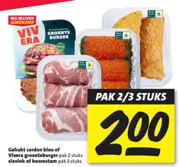 Nettorama Gehakt cordon bleu of Vivera groenteburger slavink of boomstam aanbieding