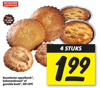 Nettorama Roomboter appelkoek, kokosmakroon of gevulde koek aanbieding