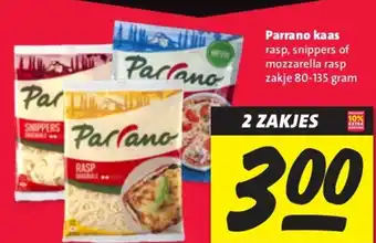 Nettorama Parrano kaas rasp, snippers of mozzarella rasp aanbieding