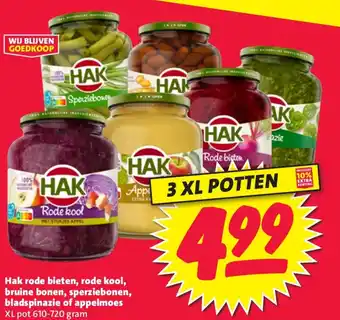 Nettorama Hak rode bieten, rode kool, bruine bonen, sperziebonen, bladspinazie of appelmoes aanbieding