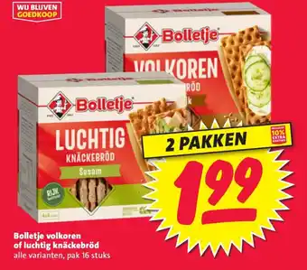 Nettorama Bolletje volkoren of luchtig knäckebröd aanbieding