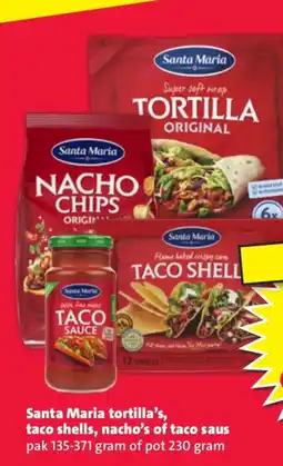 Nettorama Santa Maria tortilla's, taco shells, nacho's of taco saus aanbieding