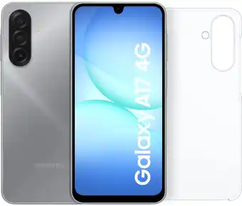 Coolblue Samsung Galaxy A17 128GB Grijs 4G + Samsung Back Cover Transparant aanbieding