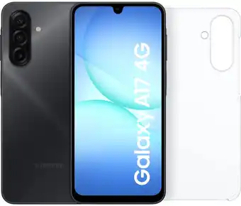 Coolblue Samsung Galaxy A17 128GB Zwart 4G + Samsung Back Cover Transparant aanbieding