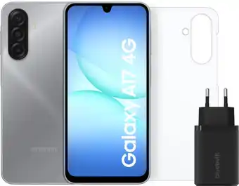 Coolblue Samsung Galaxy A17 128GB Grijs 4G + Accessoirepakket aanbieding