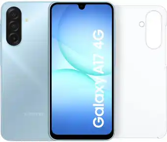 Coolblue Samsung Galaxy A17 128GB Blauw 4G + Samsung Back Cover Transparant aanbieding