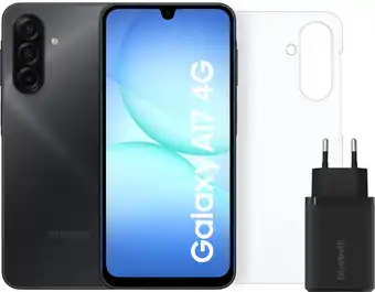 Coolblue Samsung Galaxy A17 128GB Zwart 4G + Accessoirepakket aanbieding
