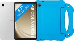 Coolblue Samsung Galaxy Tab A9 8,7 inch 128GB Wifi Zilver + BlueBuilt Kids Cover Blauw aanbieding