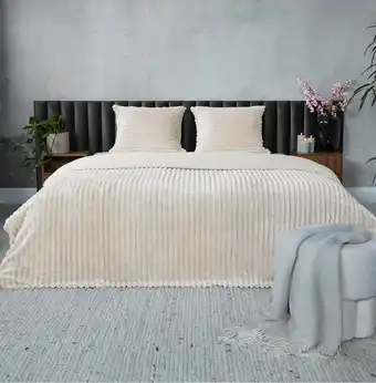 Action Teddy ribbed dekbedovertrek - crème-wit aanbieding