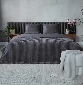 Action Teddy ribbed dekbedovertrek - antraciet aanbieding