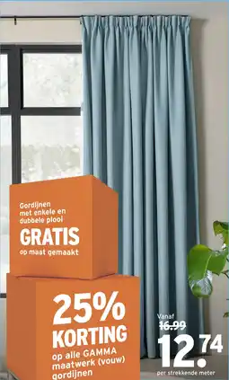 GAMMA Gordijnen met enkele en dubbele plooi aanbieding