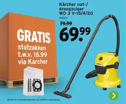 GAMMA Kärcher nat-/ droogzuiger WD 3 V-15/4/20 aanbieding