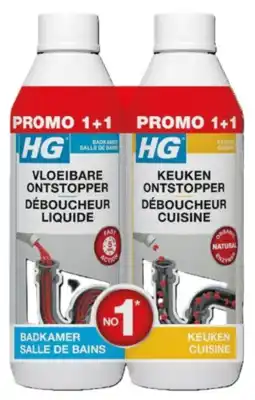 De Online Drogist HG Vloeibare Badkamer + Keuken Ontstopper Promopack aanbieding