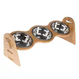 Zooplus Modern Living Bohemian Bamboe Kom Bar 3x450ml 52x18x18cm Kat Hond aanbieding