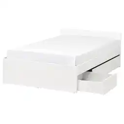 IKEA Vihals Bedframe met 2 bedlades, wit/luröy, 140x200 cm aanbieding