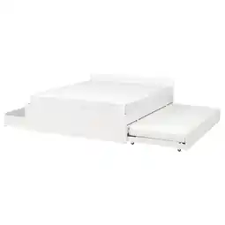 IKEA Vihals wit bedframe met onderschuifbed en opbergdozen aanbieding