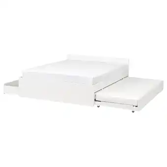 IKEA Vihals wit bedframe met onderschuifbed en opbergdozen aanbieding
