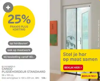 Praxis Cando plisséhordeur standaard aanbieding