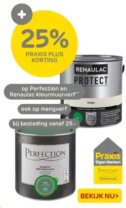 Praxis op Perfection en Renaulac kleurmuurverf aanbieding