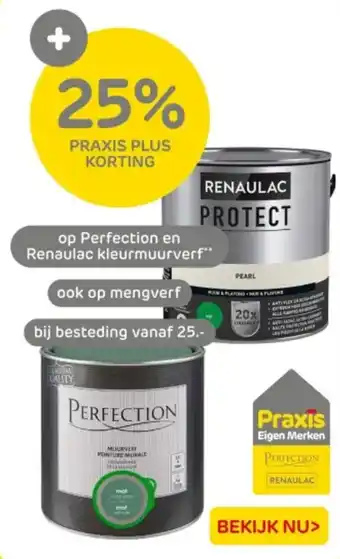 Praxis op Perfection en Renaulac kleurmuurverf aanbieding