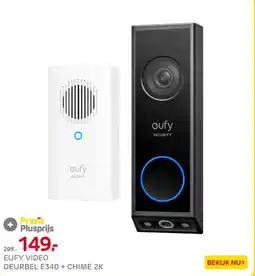Praxis EUFY VIDEO DEURBEL E340 + CHIME 2K aanbieding