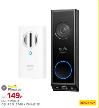 Praxis EUFY VIDEO DEURBEL E340 + CHIME 2K aanbieding