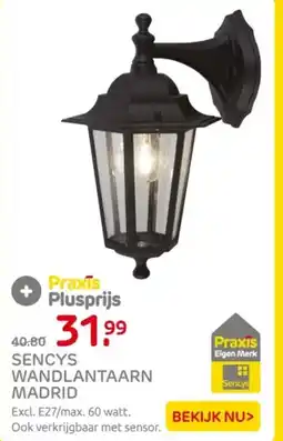 Praxis Sencys wandlantaarn madrid aanbieding