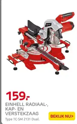 Praxis Einhell radiaal, kap en verstekzaag aanbieding