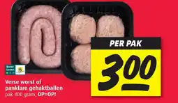 Boni Verse worst of panklare gehaktballen aanbieding