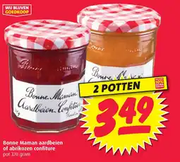 Boni Bonne Maman aardbeien of abrikozen confiture aanbieding