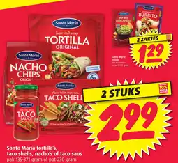 Boni Santa Maria tortilla's, taco shells, nacho's of taco saus aanbieding